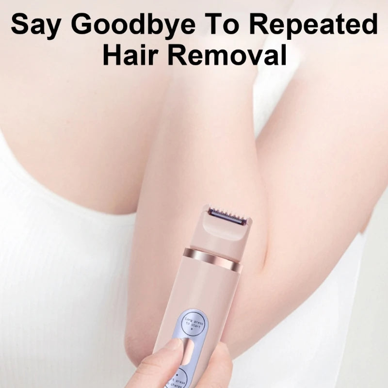 Dual-Head Electric Shaver Painless Women'S Epilator Bikini Hair Removal Device Automatic Hair Trimmer Underarm Facial Lips Leg