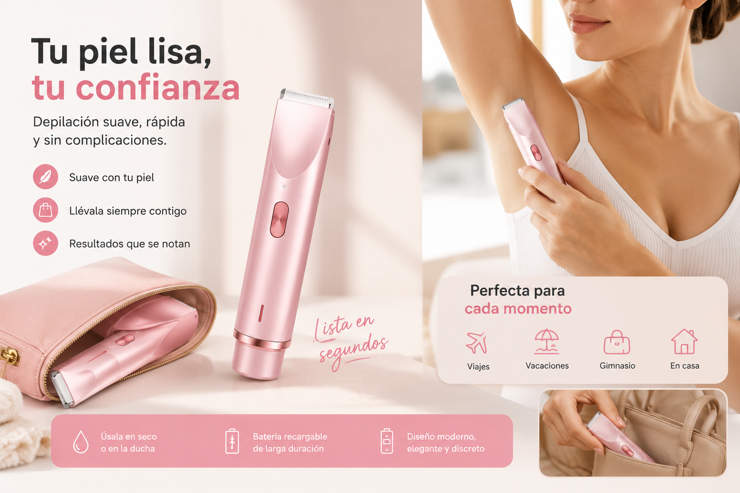 Fervoxa Depiladora Eléctrica 2 en 1 para mujer
