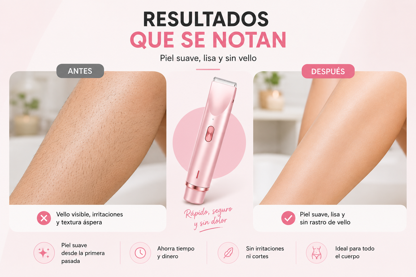 Fervoxa Depiladora Eléctrica 2 en 1 para mujer