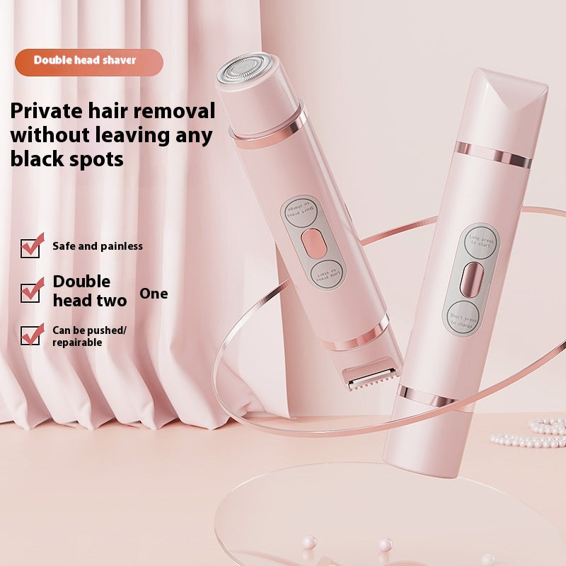 Dual-Head Electric Shaver Painless Women'S Epilator Bikini Hair Removal Device Automatic Hair Trimmer Underarm Facial Lips Leg